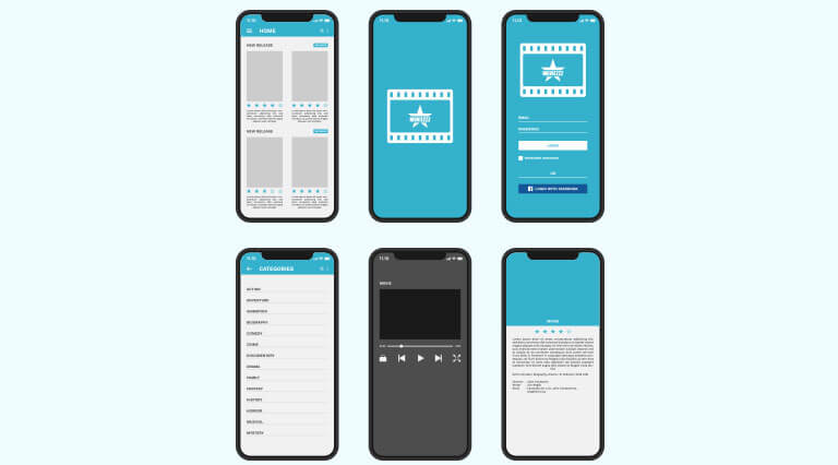 Mobile app development process mockup